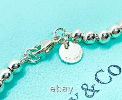 Tiffany & Co. Return to Tiffany Blue Enamel Mini Heart Bead Bracelet 6.5 with Box