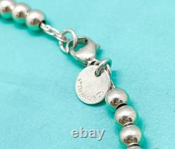 Tiffany & Co. Return to Tiffany Blue Enamel Mini Heart Bead Bracelet 6.5 with Box