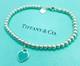 Tiffany & Co. Return To Tiffany Blue Enamel Mini Heart Bead Bracelet 7.5 With Box