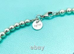 Tiffany & Co. Return to Tiffany Blue Enamel Mini Heart Bead Bracelet 7.5 with Box