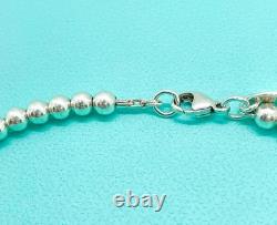 Tiffany & Co. Return to Tiffany Blue Enamel Mini Heart Bead Bracelet 7.5 with Box