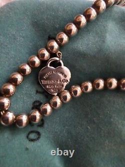 Tiffany & Co Return to Tiffany Blue Enamel Mini Heart Tag Bead Ball Bracelet