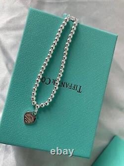 Tiffany-&-Co Return to Tiffany Blue Enamel Mini Heart Tag Bead Bracelet 7