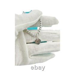 Tiffany & Co Return to Tiffany Blue Enamel Mini Heart Tag Bead Bracelet 7