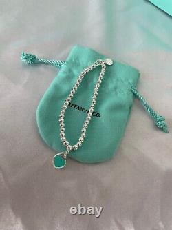 Tiffany-&-Co Return to Tiffany Blue Enamel Mini Heart Tag Bead Bracelet 7