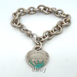 Tiffany & Co Return to Tiffany Blue Enamel Splash Heart Tag Bracelet 6.5