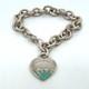 Tiffany & Co Return To Tiffany Blue Enamel Splash Heart Tag Bracelet 6.5