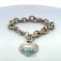 Tiffany & Co Return to Tiffany Blue Enamel Splash Heart Tag Bracelet 6.5