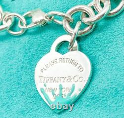 Tiffany & Co Return to Tiffany Blue Enamel Splash Heart Tag Bracelet 6.75 Tiffany & Co Return to Tiffany Blue Enamel Splash Heart Tag Bracelet 6.75