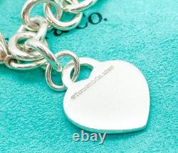 Tiffany & Co Return to Tiffany Blue Enamel Splash Heart Tag Bracelet 6.75