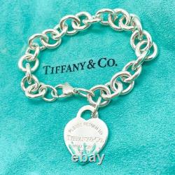 Tiffany & Co Return to Tiffany Blue Enamel Splash Heart Tag Bracelet 6.75