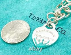 Tiffany & Co Return to Tiffany Blue Enamel Splash Heart Tag Bracelet 6.75