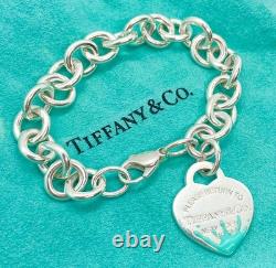 Tiffany & Co Return to Tiffany Blue Enamel Splash Heart Tag Bracelet 6.75