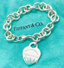 Tiffany & Co Return to Tiffany Blue Enamel Splash Heart Tag Bracelet 6.75