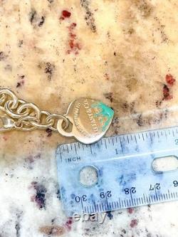 Tiffany & Co Return to Tiffany Blue Enamel Splash Heart Tag Bracelet 6.75