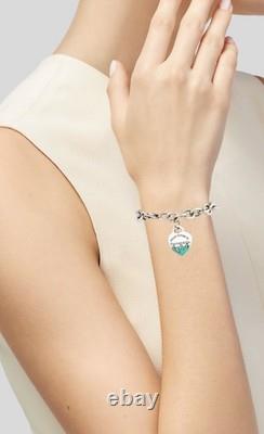 Tiffany & Co. Return to Tiffany Blue Enamel Splash Heart Tag Bracelet 7