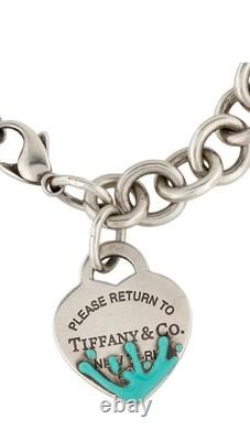 Tiffany & Co. Return to Tiffany Blue Enamel Splash Heart Tag Bracelet 7