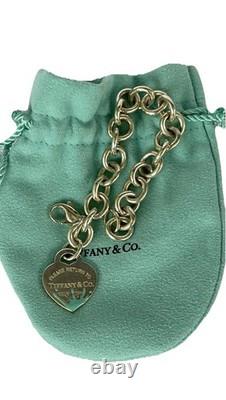 Tiffany & Co. Return to Tiffany Blue Enamel Splash Heart Tag Bracelet 7