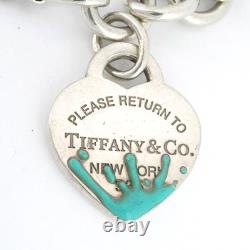 Tiffany & Co. Return to Tiffany Blue Enamel Splash Heart Tag Bracelet 925 7