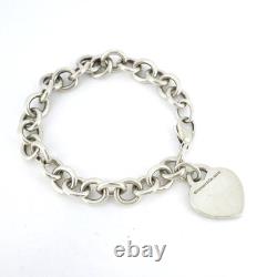 Tiffany & Co. Return to Tiffany Blue Enamel Splash Heart Tag Bracelet 925 7