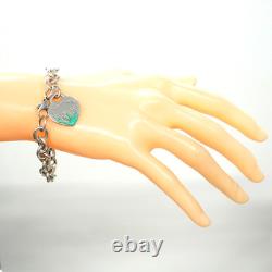 Tiffany & Co. Return to Tiffany Blue Enamel Splash Heart Tag Bracelet 925 7