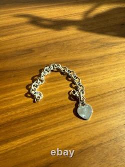 Tiffany & Co. Return to Tiffany Blue Enamel Splash Heart Tag Silver Bracelet