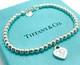 Tiffany & Co. Return To Tiffany Diamond Blue Enamel Heart Bead Bracelet 6.75