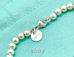 Tiffany & Co. Return to Tiffany Diamond Blue Enamel Heart Bead Bracelet 6.75 Tiffany & Co. Return to Tiffany Diamond Blue Enamel Heart Bead Bracelet 6.75