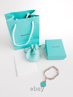 Tiffany & Co. Return to Tiffany Heart Tag Bracelet Blue Enamel Sterling Silver