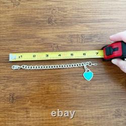 Tiffany & Co. Return to Tiffany Heart Tag Bracelet Blue Enamel Sterling Silver