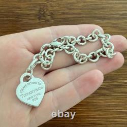 Tiffany & Co. Return to Tiffany Heart Tag Bracelet Blue Enamel Sterling Silver