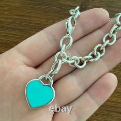 Tiffany & Co. Return to Tiffany Heart Tag Bracelet Blue Enamel Sterling Silver