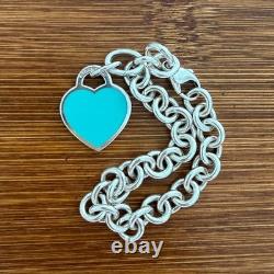 Tiffany & Co. Return to Tiffany Heart Tag Bracelet Blue Enamel Sterling Silver