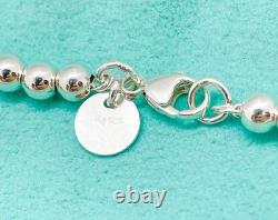 Tiffany & Co. Return to Tiffany Mini Blue Enamel Heart Tag Bead Bracelet 6.5