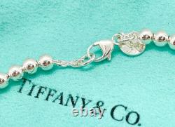 Tiffany & Co. Return to Tiffany Mini Blue Enamel Heart Tag Bead Bracelet 6.5