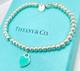 Tiffany & Co. Return To Tiffany Mini Blue Enamel Heart Tag Bead Bracelet 6.75