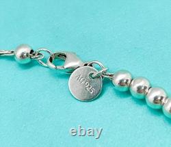 Tiffany & Co. Return to Tiffany Mini Blue Enamel Heart Tag Bead Bracelet 6.75