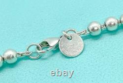 Tiffany & Co. Return to Tiffany Mini Blue Enamel Heart Tag Bead Bracelet 6.75