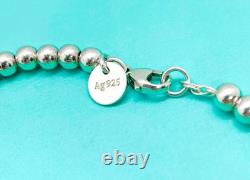 Tiffany & Co. Return to Tiffany Mini Blue Enamel Heart Tag Bead Bracelet 6.75