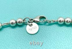 Tiffany & Co. Return to Tiffany Mini Blue Enamel Heart Tag Bead Bracelet 6.75