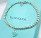 Tiffany & Co. Return To Tiffany Mini Blue Enamel Heart Tag Bead Bracelet 7.25