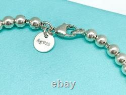 Tiffany & Co. Return to Tiffany Mini Blue Enamel Heart Tag Bead Bracelet 7.25
