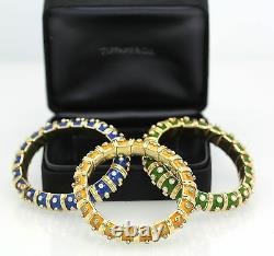 Tiffany & Co. Schlumberger Copper Enamel and Turquoise Narrow Bracelet Iconic