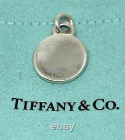 Tiffany & Co Silver Blue Enamel 1837 Circle Charm For Necklace Or Bracelet