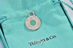 Tiffany & Co Silver Blue Enamel 1837 Circle Charm Pendant For Necklace Bracelet