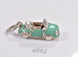 Tiffany & Co Silver Blue Enamel Convertible Car Charm for Bracelet Necklace Rare