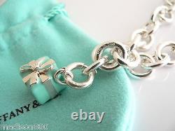 Tiffany & Co Silver Blue Enamel Gift Box Bracelet Bangle Charm Clasp Gift Pouch