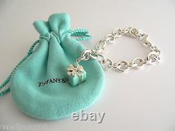 Tiffany & Co Silver Blue Enamel Gift Box Bracelet Bangle Charm Clasp Gift Pouch