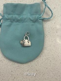 Tiffany & Co. Silver Blue Enamel Heart Handbag Charm Pendant 4 Necklace Bracelet