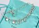 Tiffany & Co Silver Blue Enamel Heart I Love You Notes 7 Charm Bracelet Boxed